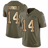Youth Nike Jets 14 Sam Darnold Olive Gold Salute To Service Limited Jersey Dyin,baseball caps,new era cap wholesale,wholesale hats